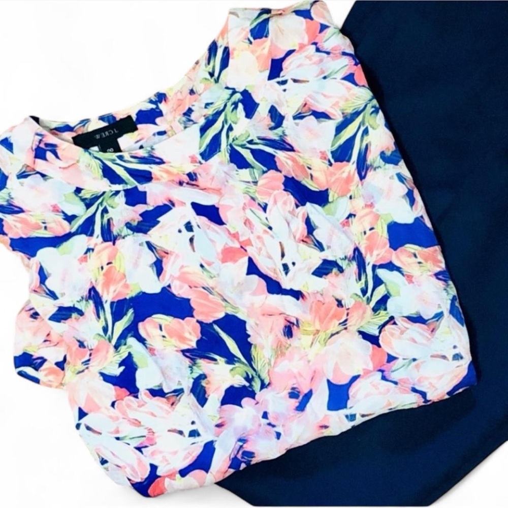 J. Crew Silk Blouse Pink Short Sleeve Floral 00